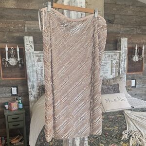 Jenny Packham Pink Sequin Midi Skirt